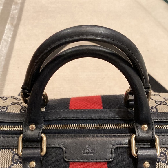 Authentic Gucci Web Boston Bag GG Canvas Medium - Picture 4 of 7
